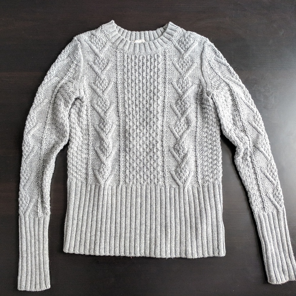 Gray knit sweater